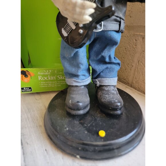 Rockin skeleton AS IS Grim reaper skeleton biker guitar Halloween decor - Picture 3 of 12